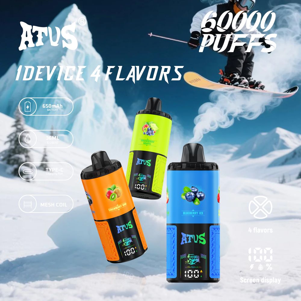 DE030 60000 Puffs Jednorazowy Vape z inteligentnym wyświetlaczem i możliwością szybkiego ładowania smaku ATVS Vape