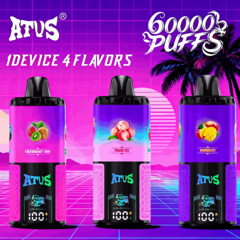 DE030 60000 Puffs Jednorazowy Vape z inteligentnym wyświetlaczem i możliwością szybkiego ładowania smaku ATVS Vape
