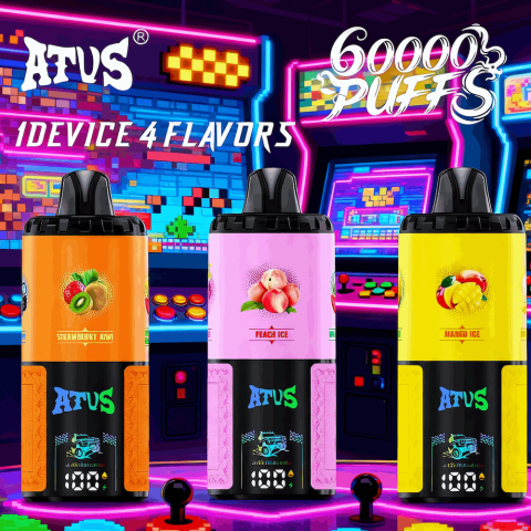 DE030 60000 Puffs Jednorazowy Vape z inteligentnym wyświetlaczem i możliwością szybkiego ładowania smaku ATVS Vape